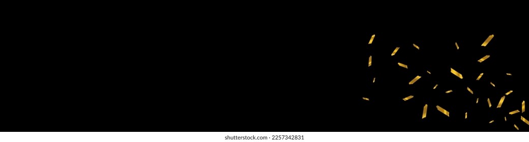 Shiny Brush Vector Black Panoramic Background. Yellow Stroke Light Illustration. Shavings Holiday Card. Dust Happy Banner.