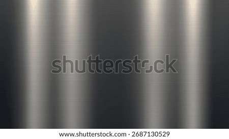 Shiny brushed chrome surface with vertical polish and metallic reflective gradients