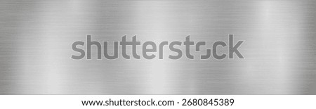 Shiny brushed metal texture background, horizontal shiny lustrous metallic dull polished stainless steel, metal wide textured plate brushed gradient, industrial grey silver rough metallic plate