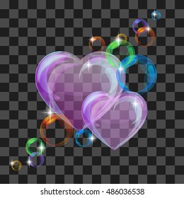 Shiny bubble heart