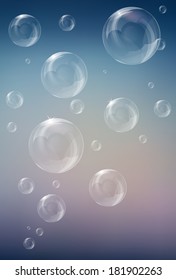 Shiny bubbles on the sky background-EPS10