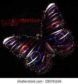 Shiny Butterfly abstract vector, futuristic colorful strip, stylish illustration eps10