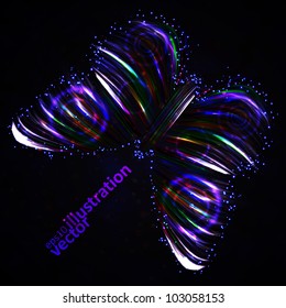 Shiny Butterfly abstract vector, futuristic colorful strip, stylish illustration eps10