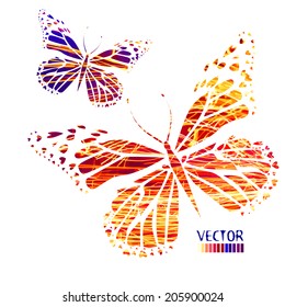 Shiny Butterfly abstract vector, futuristic colorful strip, stylish