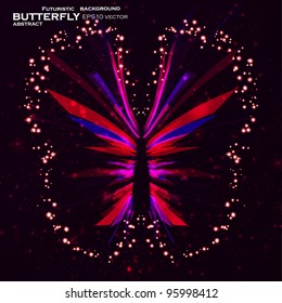 Shiny Butterfly abstract vector, futuristic colorful strip, stylish illustration eps10