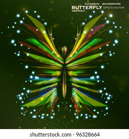 Shiny Butterfly abstract vector, futuristic colorful strip, stylish illustration eps10