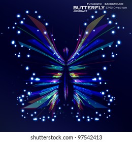 Shiny Butterfly abstract vector, futuristic colorful strip, stylish illustration eps10
