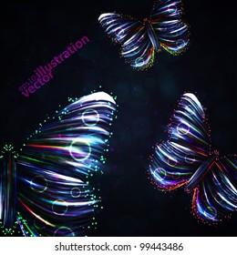Shiny Butterfly abstract vector, futuristic colorful strip, stylish illustration eps10