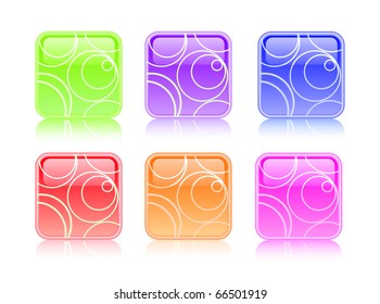 shiny button icon set with circle pattern isolated on white background