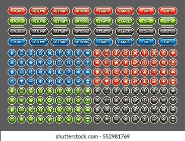 Shiny buttons for creating video games set 5