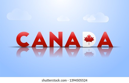 Shiny Canada typography vector illustration