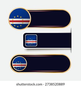 Shiny Cape Verde Flag Banners Set