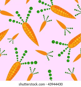 Shiny carrot seamless pattern in abstract style