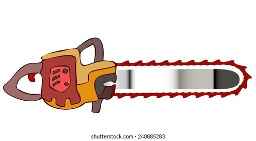 Shiny Chainsaw Vector Illustration. 