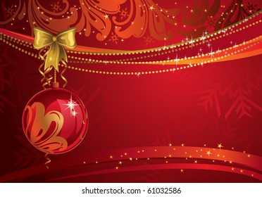 Shiny  christmas backdrop with own ball