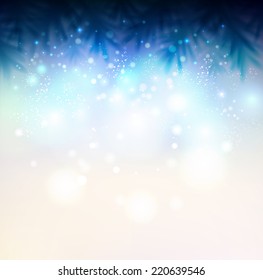 Shiny Christmas background with fir-tree 
