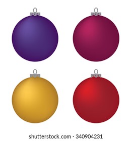 shiny christmas baubles set