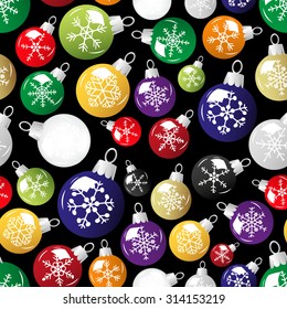 shiny christmas decoration with snowflake seamless black pattern eps10