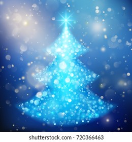 Shiny Christmas Tree. Holiday template. And also includes EPS 10 vector