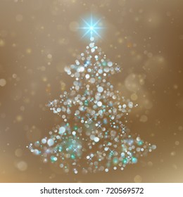 Shiny Christmas Tree. Holiday template. And also includes EPS 10 vector