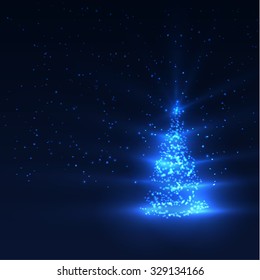 Shiny christmas tree vector background. Vector eps10.