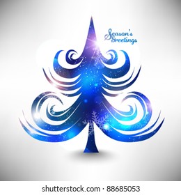 shiny christmas tree vector design