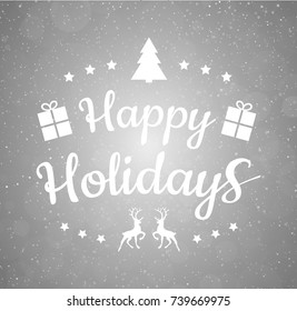 Shiny Christmas typography with wishes. Vector.