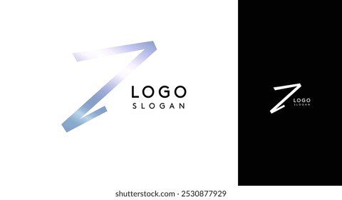 Letra cromática brilhante Z, monograma metálico com gradiente iridescente cromado brilhante para moda streetwear, rótulo de música, marca de skate, arte urbana, produtos inspirados em grafite, empresa de tecnologia moderna