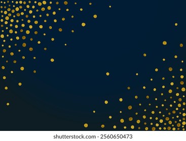 Shiny Circle Abstract Vector Black Background. Bridal Round Background. Gold Glow Holiday Wallpaper. Splash Anniversary Texture.