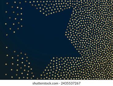 Shiny Circle Glamour Vector Black Background. Art Glow Design. Gold Confetti Happy Illustration. Shine Falling Pattern.