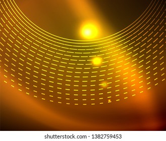 Shiny circles glowing abstract background. Vector illustration