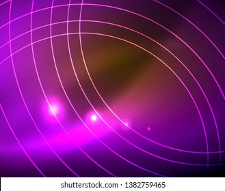 Los círculos brillantes brillan por el fondo abstracto. Ilustración del vector