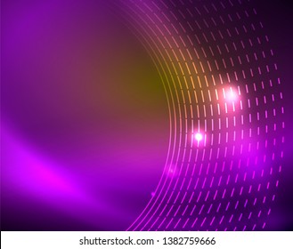 Shiny circles glowing abstract background. Vector illustration