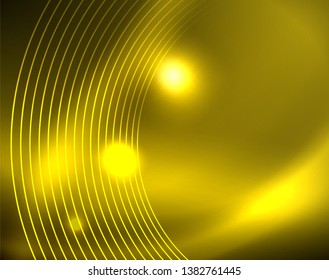Shiny circles glowing abstract background. Vector illustration