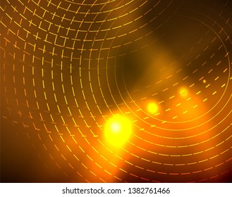 Shiny circles glowing abstract background. Vector illustration