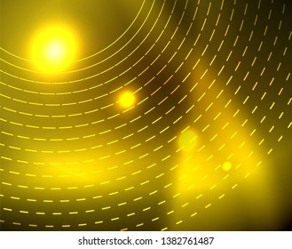 Shiny circles glowing abstract background. Vector illustration