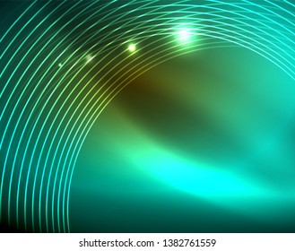 Shiny circles glowing abstract background. Vector illustration