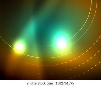 Los círculos brillantes brillan por el fondo abstracto. Ilustración del vector