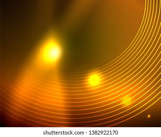 Shiny circles glowing abstract background. Vector illustration