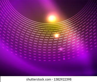 Los círculos brillantes brillan por el fondo abstracto. Ilustración del vector