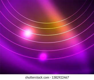 Shiny circles glowing abstract background. Vector illustration