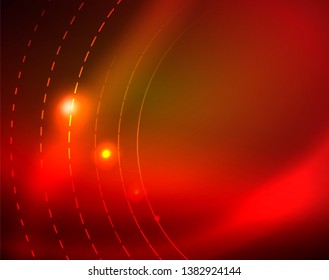 Shiny circles glowing abstract background. Vector illustration