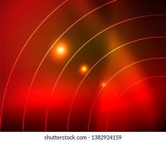 Shiny circles glowing abstract background. Vector illustration