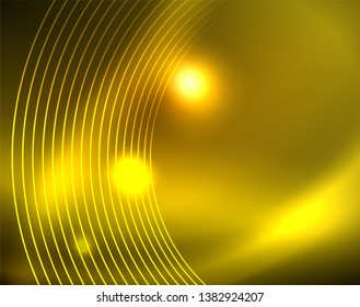 Shiny circles glowing abstract background. Vector illustration