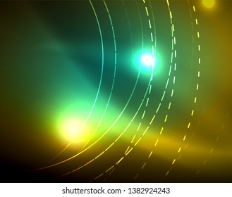 Shiny circles glowing abstract background. Vector illustration