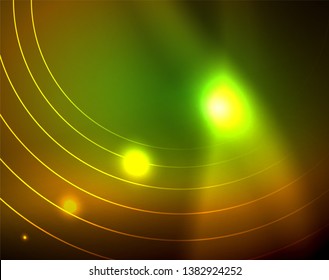 Shiny circles glowing abstract background. Vector illustration