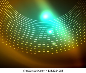 Shiny circles glowing abstract background. Vector illustration