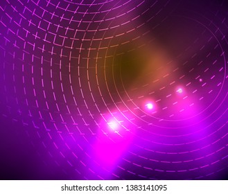 Shiny circles glowing abstract background. Vector illustration