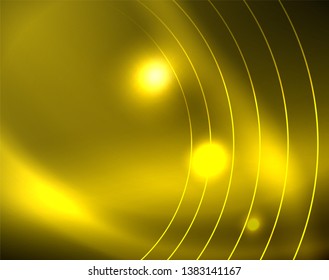 Los círculos brillantes brillan por el fondo abstracto. Ilustración del vector