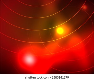 Shiny circles glowing abstract background. Vector illustration